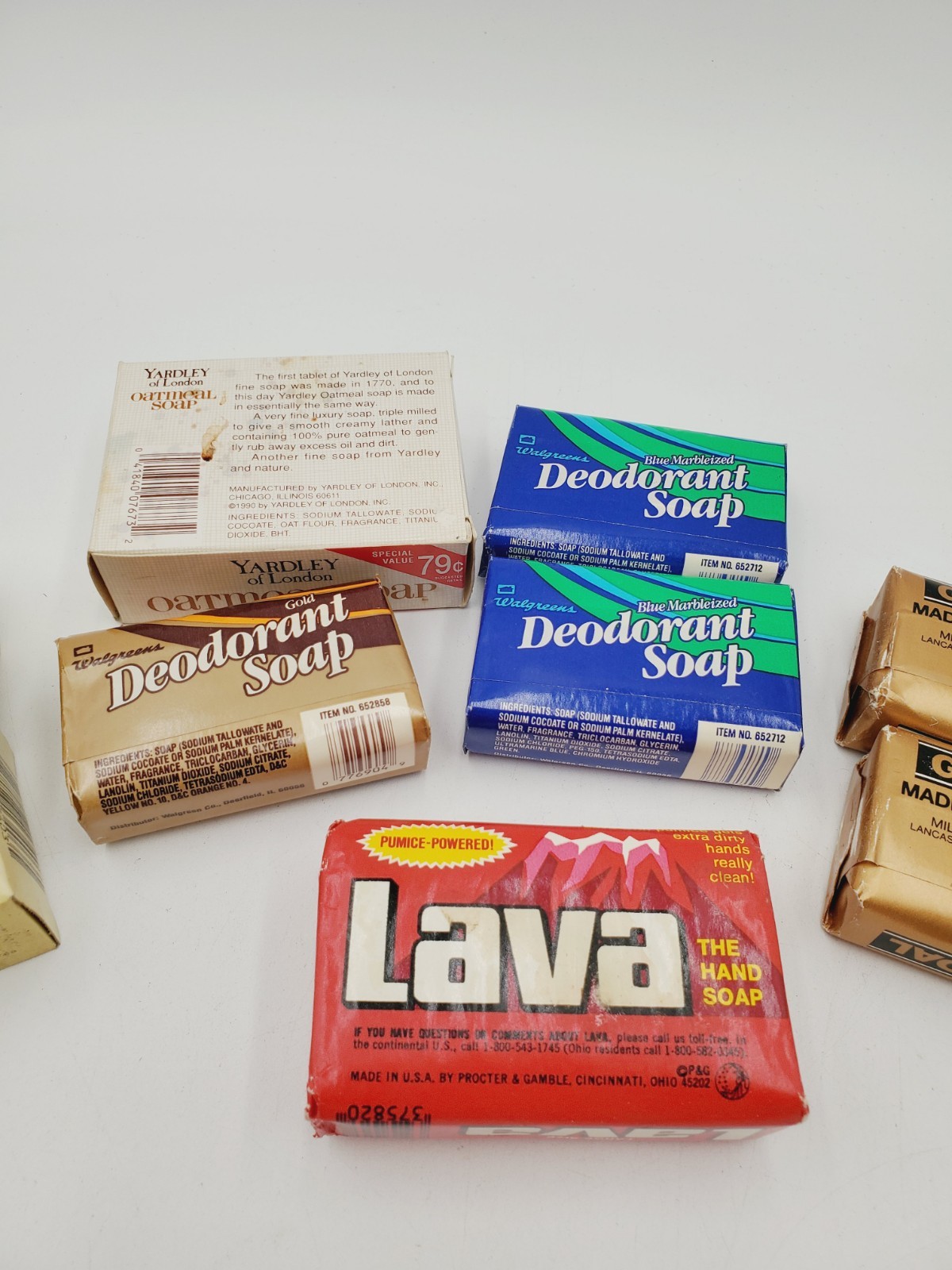 NIB Vintage Soap Bars Mixed Lot of 9 Walgreens Yardley Gold Metal Lava