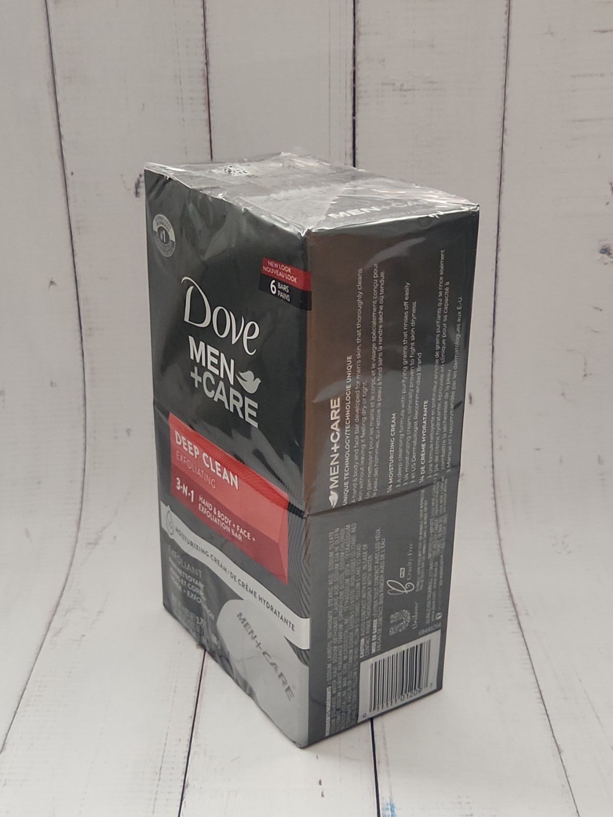 Dove Men+Care Deep Clean 3-In-1 Cleanser Body, Face & Shaving 3.75 oz, 6 Bars