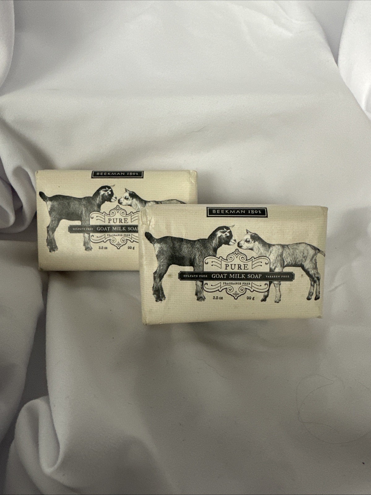 Beekman 1801 Pure Goatmilk Bar Soap Fragrance Free 3.5 Ounces Each – Set Of 2