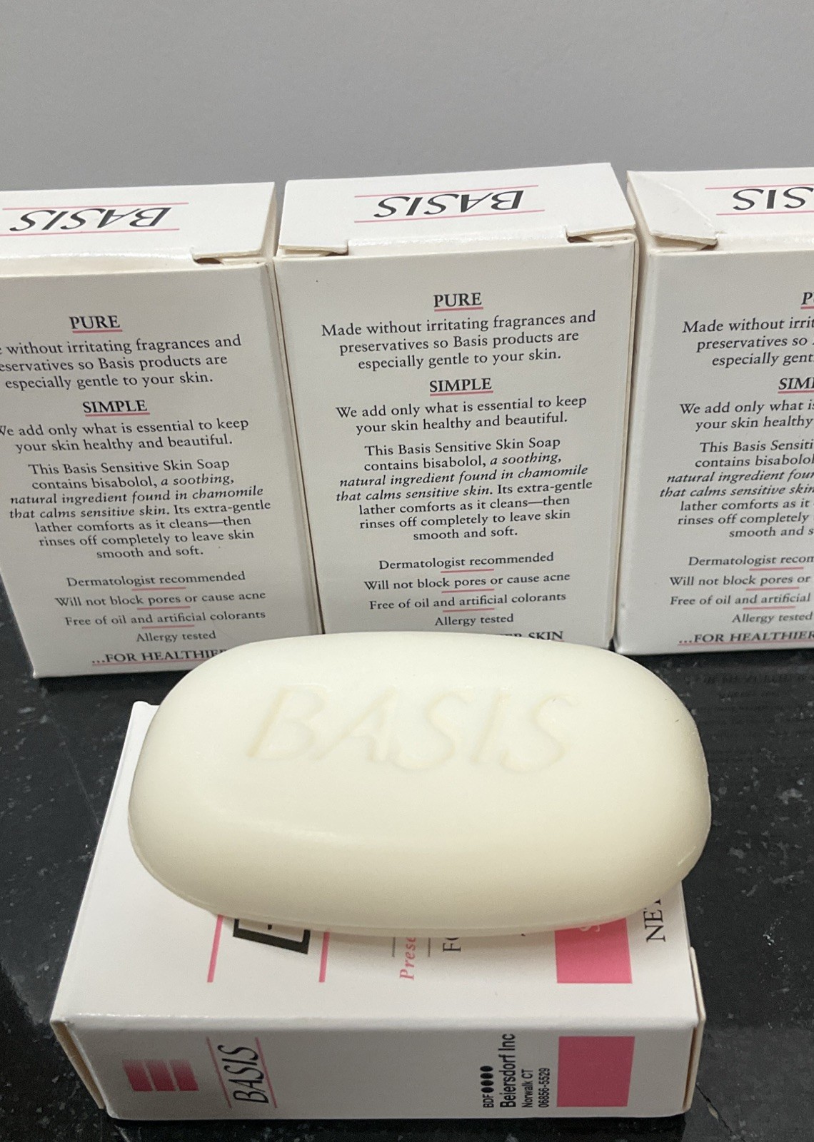 Basis Bath Bar 1oz. Combination Skin Fragrance & Preservative Free (4 BARS) Rare