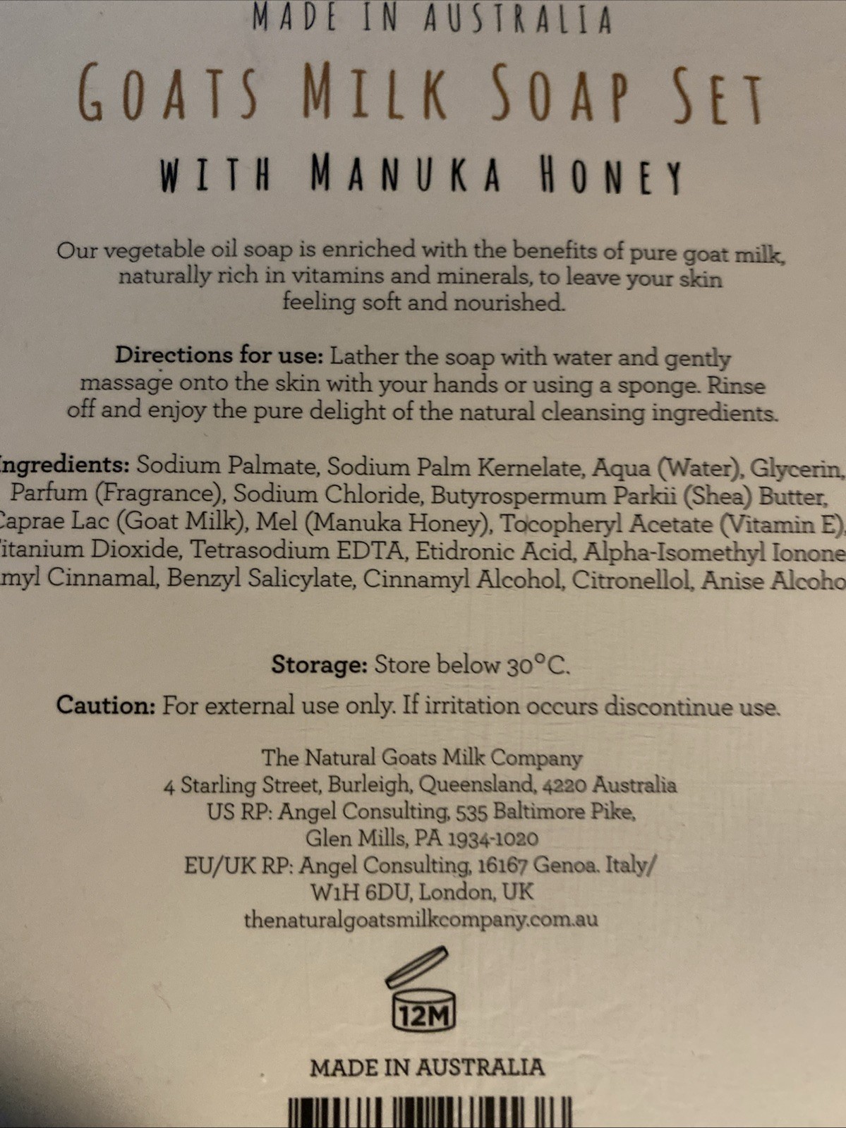 The Natural Company GOAT Milk And Manuka Honey