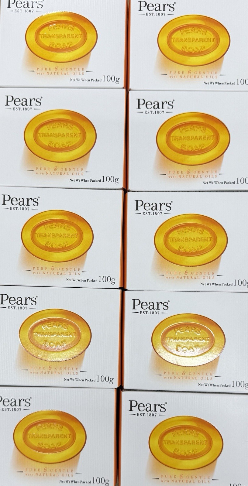 10pc Pears Pure & Gentle Transparent Soap 4.4 oz/125g Bar Soaps Free Shipping