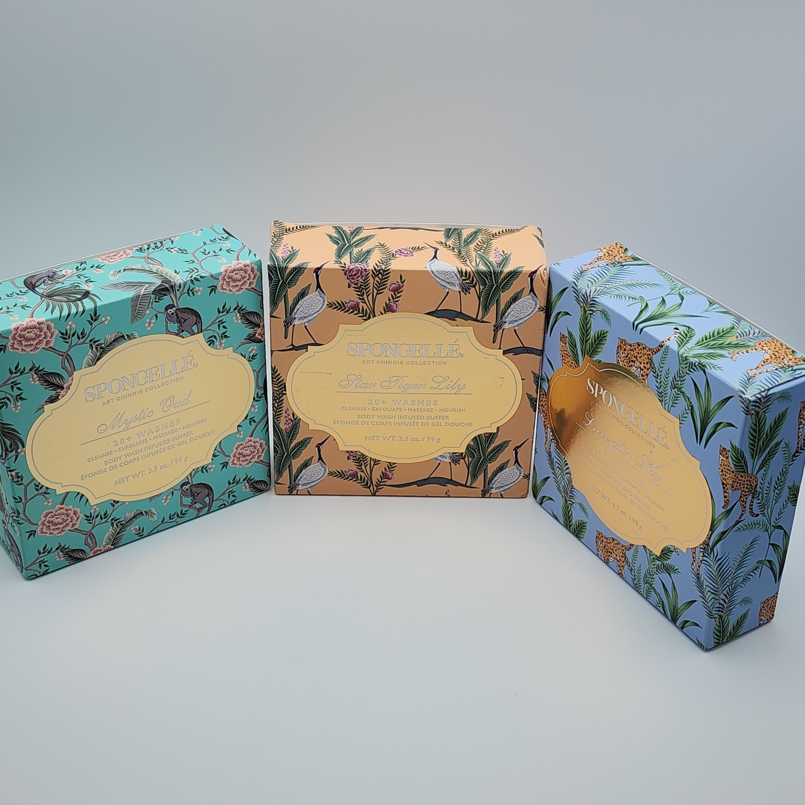 Spongelle Art Chinois Mystic Oud, Lavender Sky, Star Tiger Lily Body Wash Sponge
