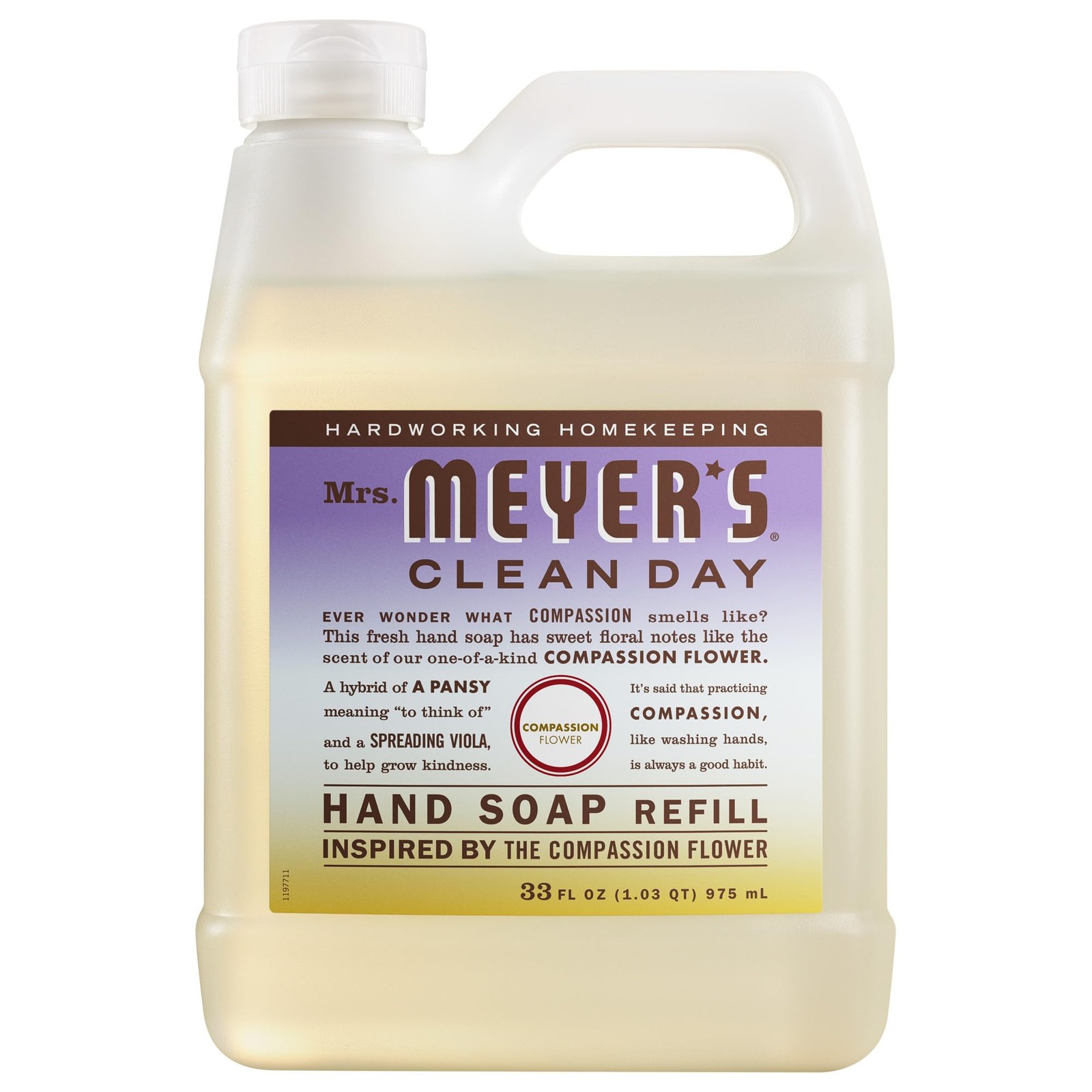 CLEAN DAY Hand Soap Refill, Compassion Flower Scent, 33 Fl Oz Bottle