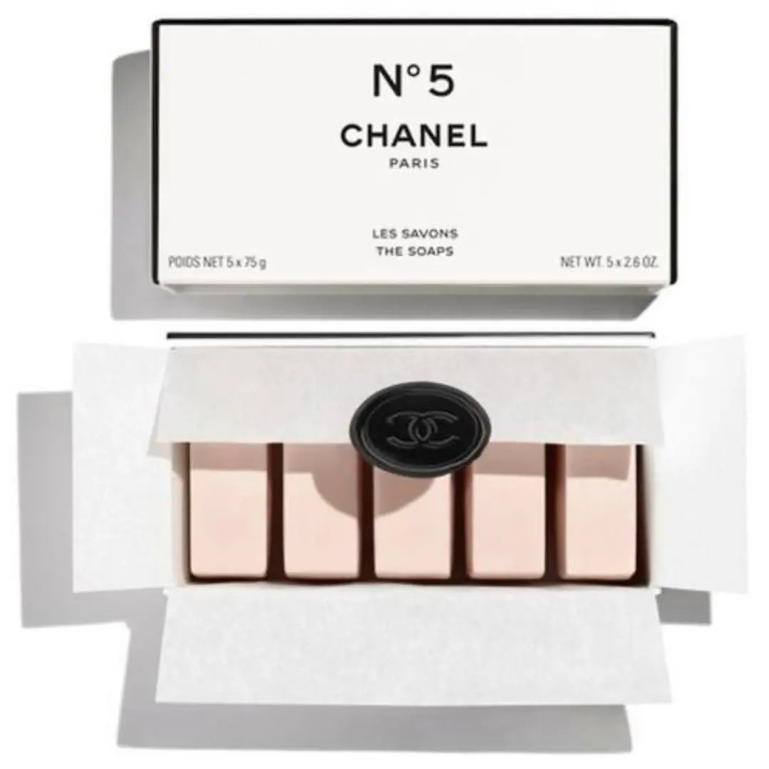 CHANEL N° 5 Limited Edition Les Savons Set of 5 Pink Square Bath Soaps with Box