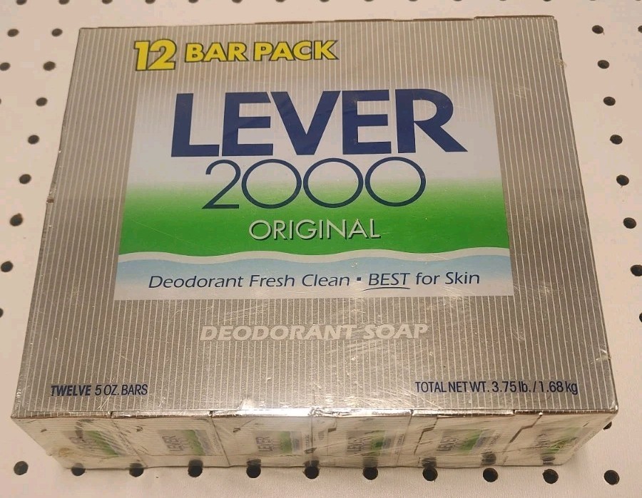 Vintage 1997 Lever 2000 Original 12 Bar Pack Deodorant Soap Silver Box NEW NOS