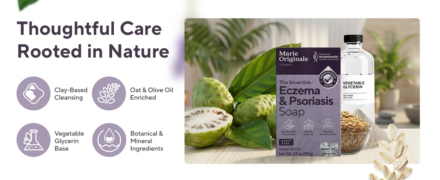 Eczema Face Soap Body Wash Bar – All Natural Psoriasis, Dermatitis Treatment for
