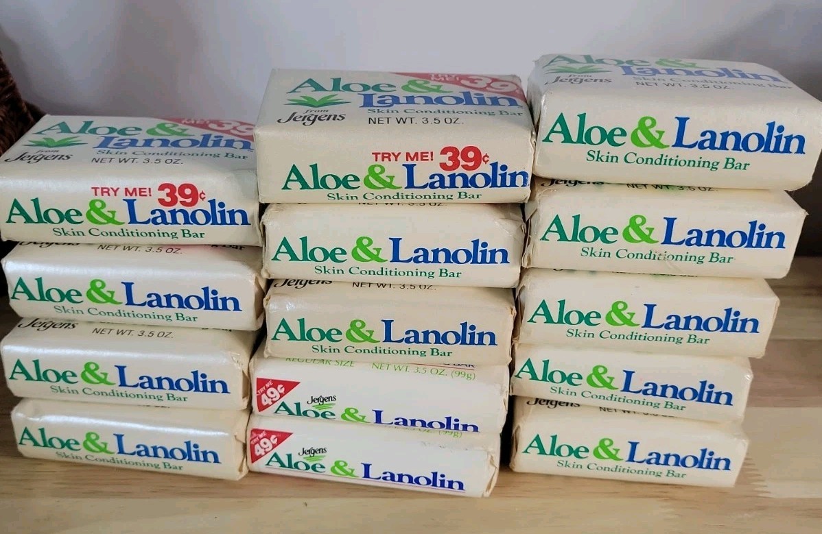 Lot Of 14 Vintage Jergens Aloe & Lanolin Skin Conditioning Bar Soap 3.5oz Size