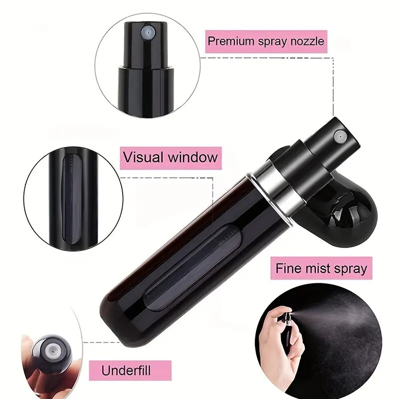 5ml Travel Purse Ready Refillable Perfume Spray Bottle Atomizer Pump Pocket Gift