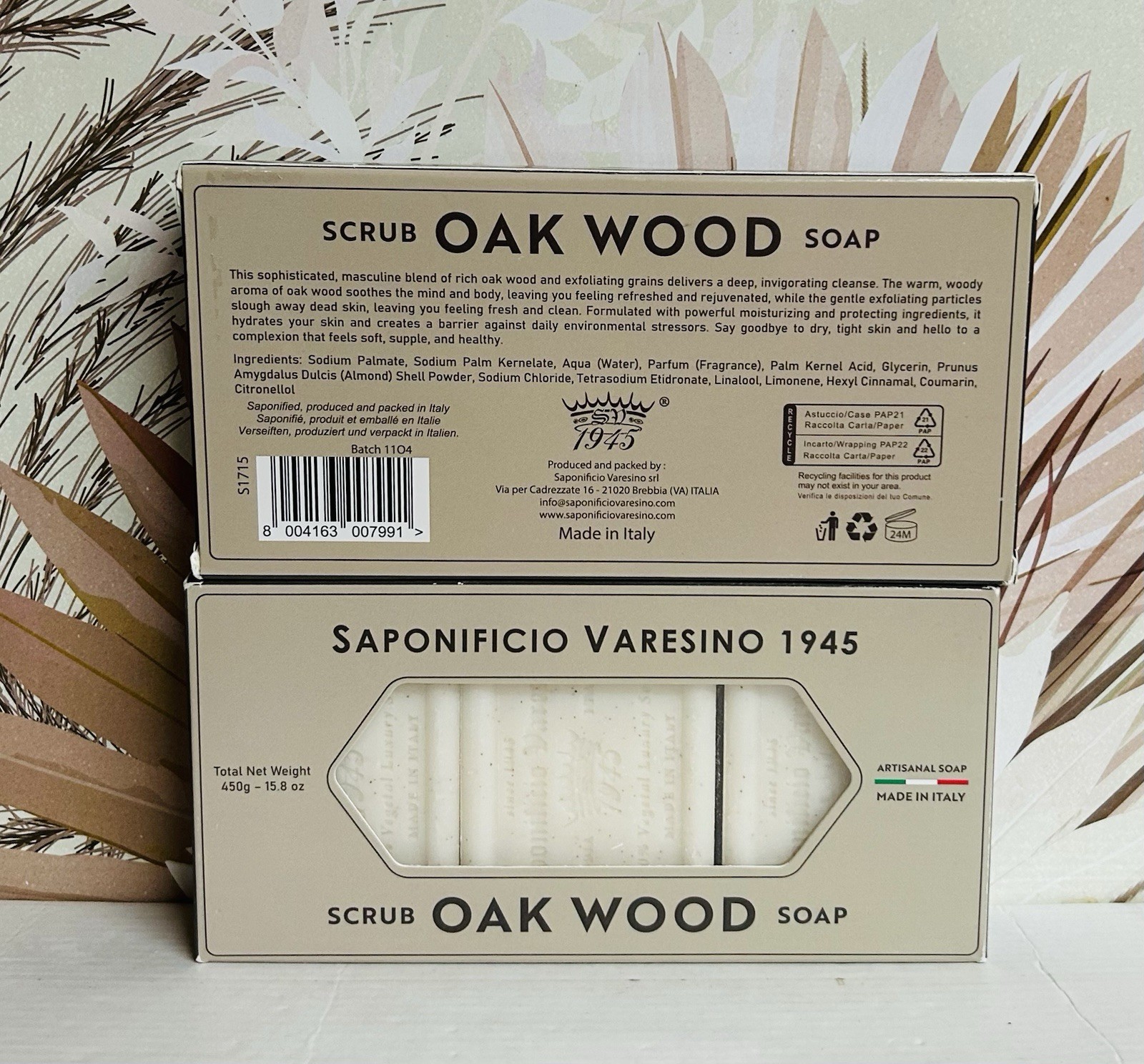 2-Pack Saponificio Varesino ~ Oak Wood Artisanal Bar Soap 6 Bars 5.2 oz Each