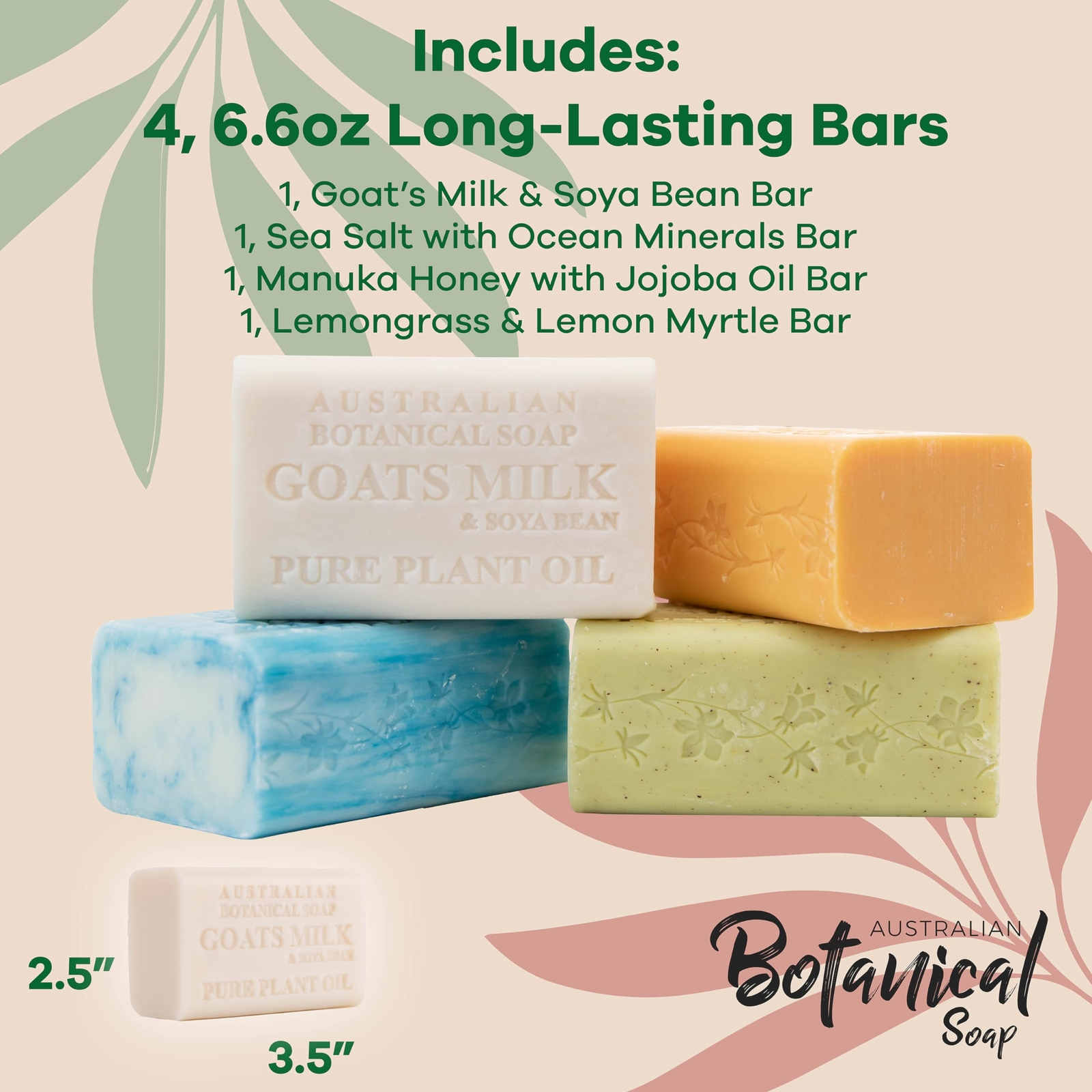 Goats Milk Honey Lemongrass & Sea Salt Soap Shea Butter Natural Bars