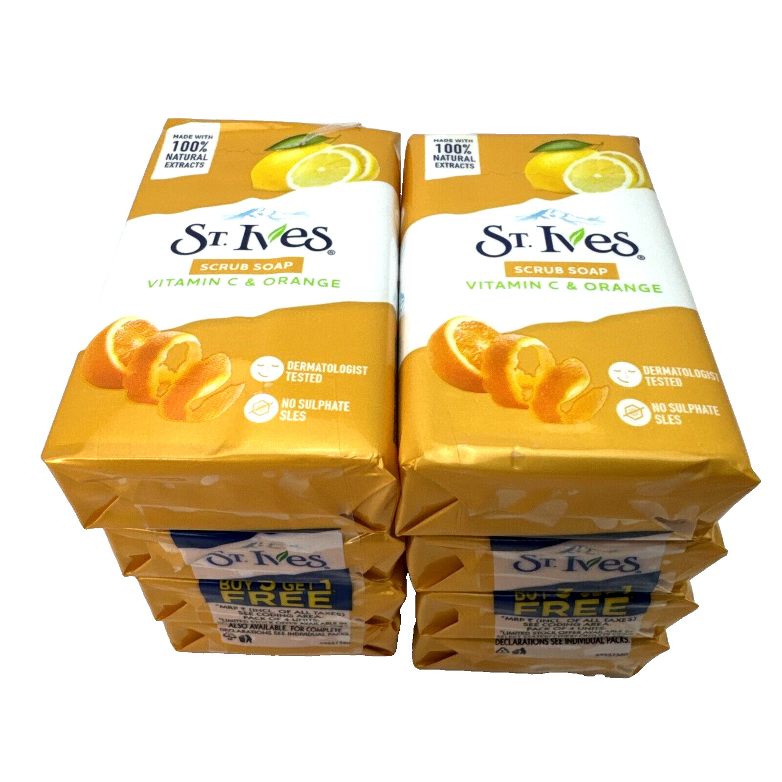 St. Ives Plant Based Scrub Soap Vitamin C & Orange ~8 bars/100 g each~ New
