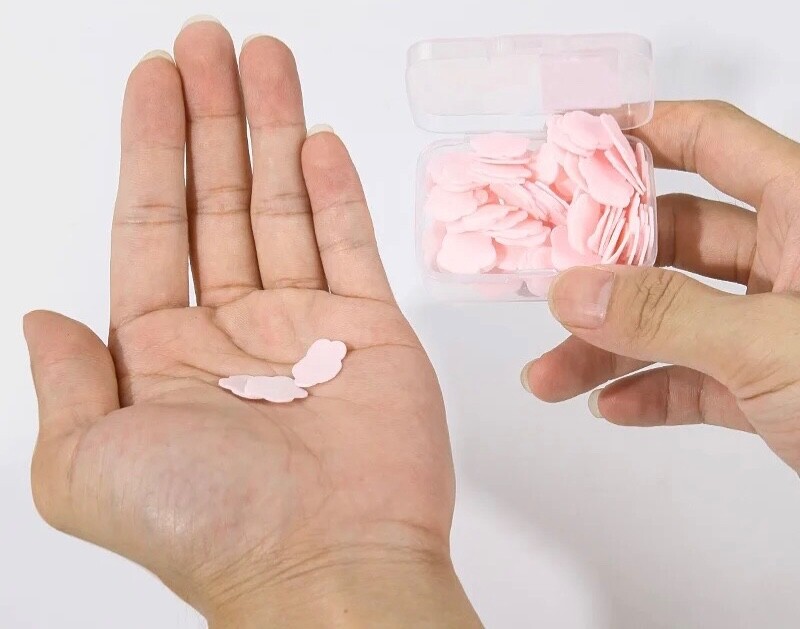 Portable Disposable Cleaning Soap Paper Cartoon Travel Paper Soaps