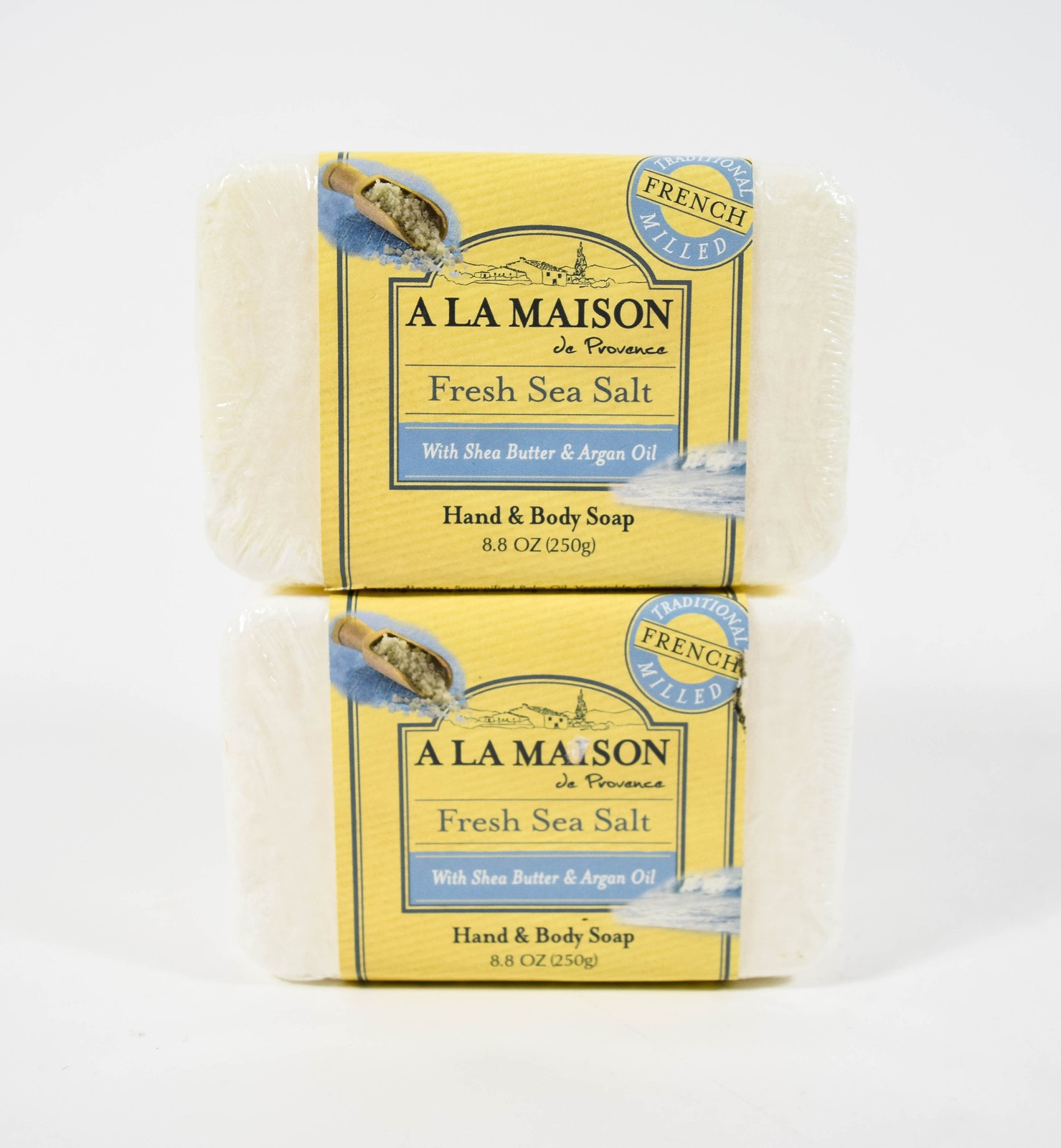 2 bars A La Maison Fresh SEA SALT Hand & Body Soap 8.8 oz
