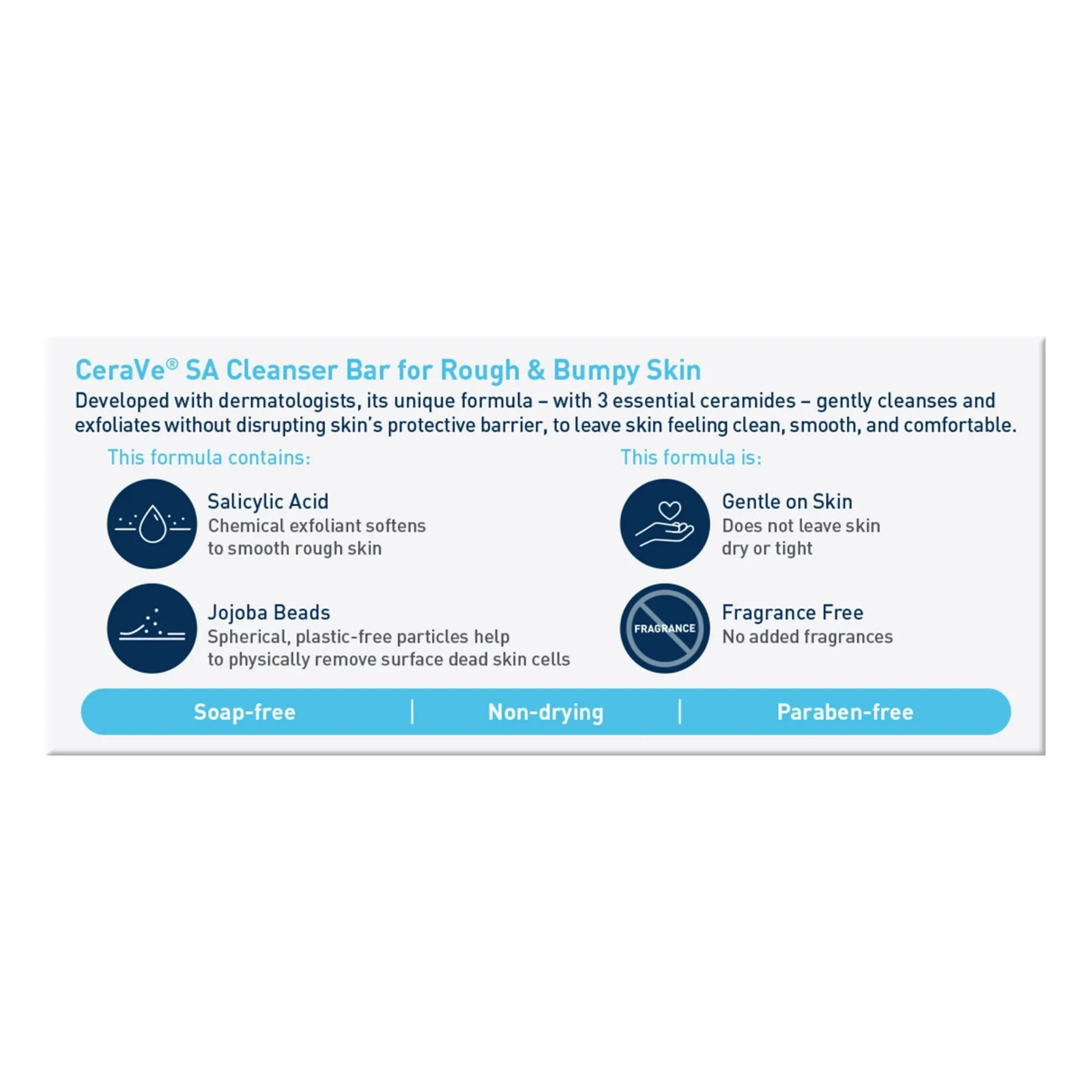 3-CeraVe SA Cleanser Bar for Rough Bumpy Skin 4.5 oz.