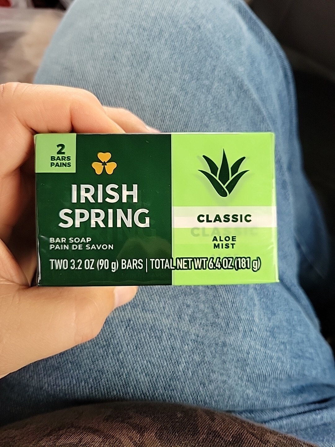Irish Spring Classic Original Clean Bar Soap, 3.2 oz Bars, 1 PACK (2 Bars)