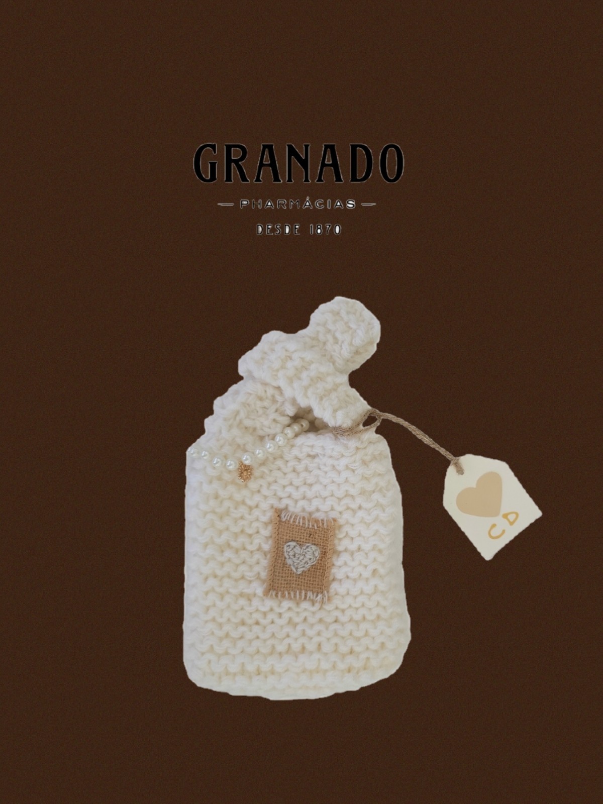 2 Brazil Granado Lavender Glycerin Soap Handmade Knitted Bag and Pearl Bracelet