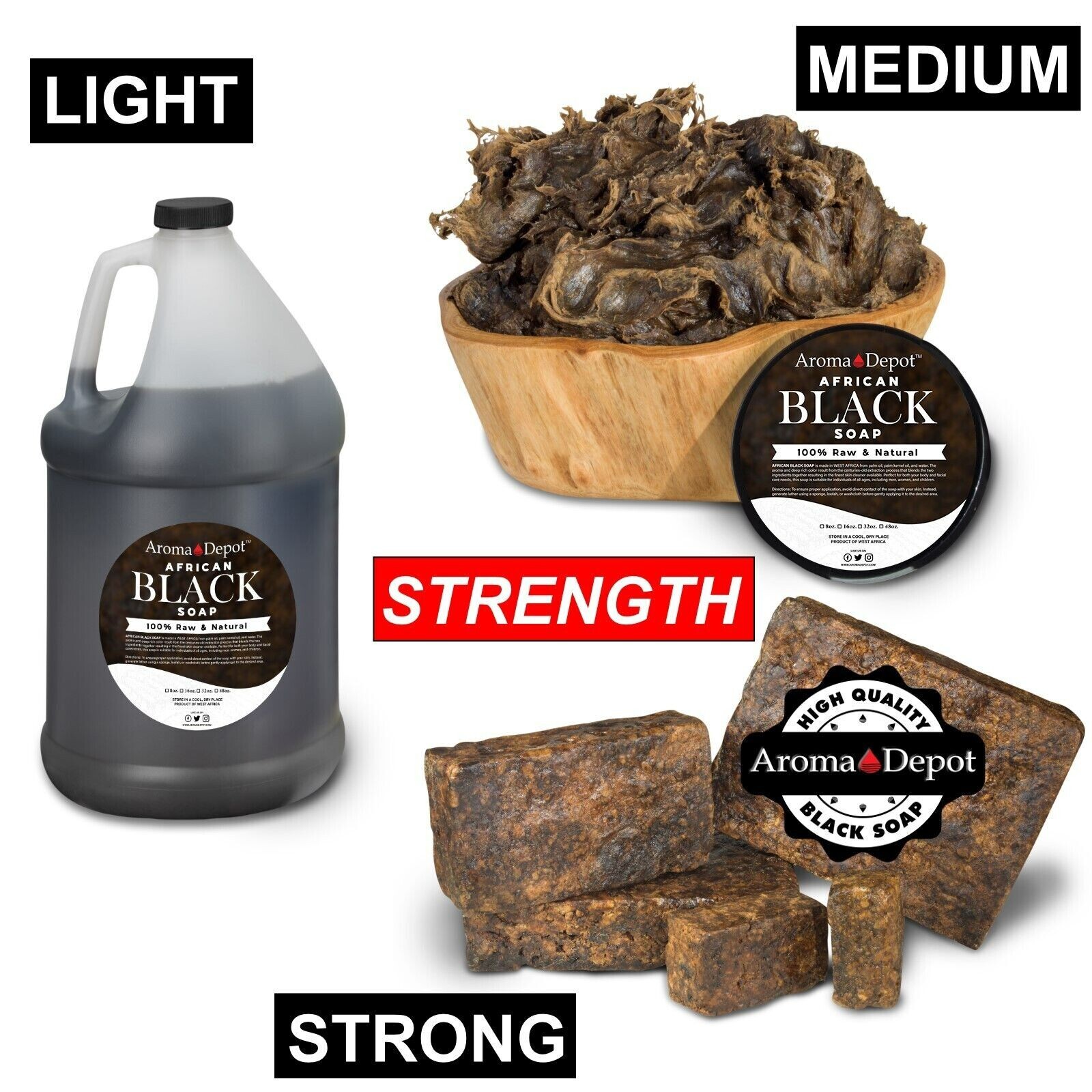 Black Soap Liquid Gallon African Soap Natural Wash Face Body Hair Raw Shampoo