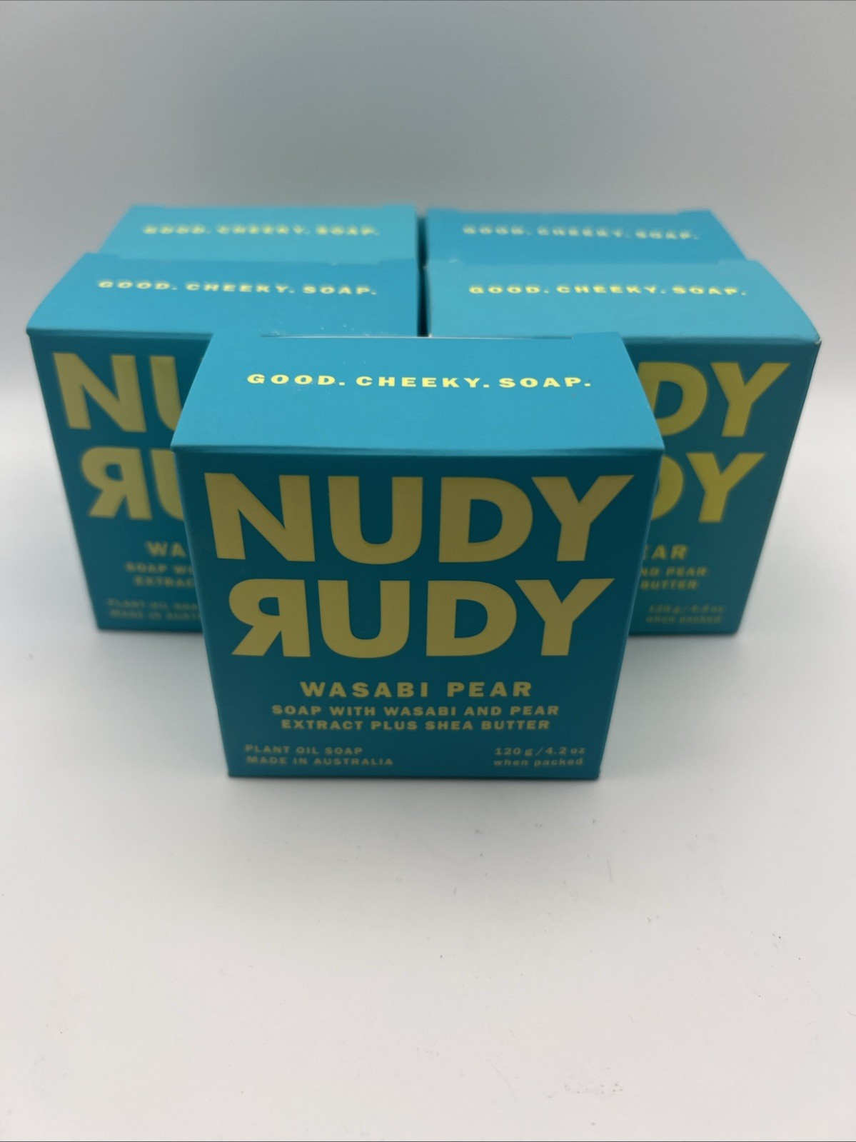 5x NUDY RUDY WASABI PEAR BODY BAR SOAP 4.2 OZ