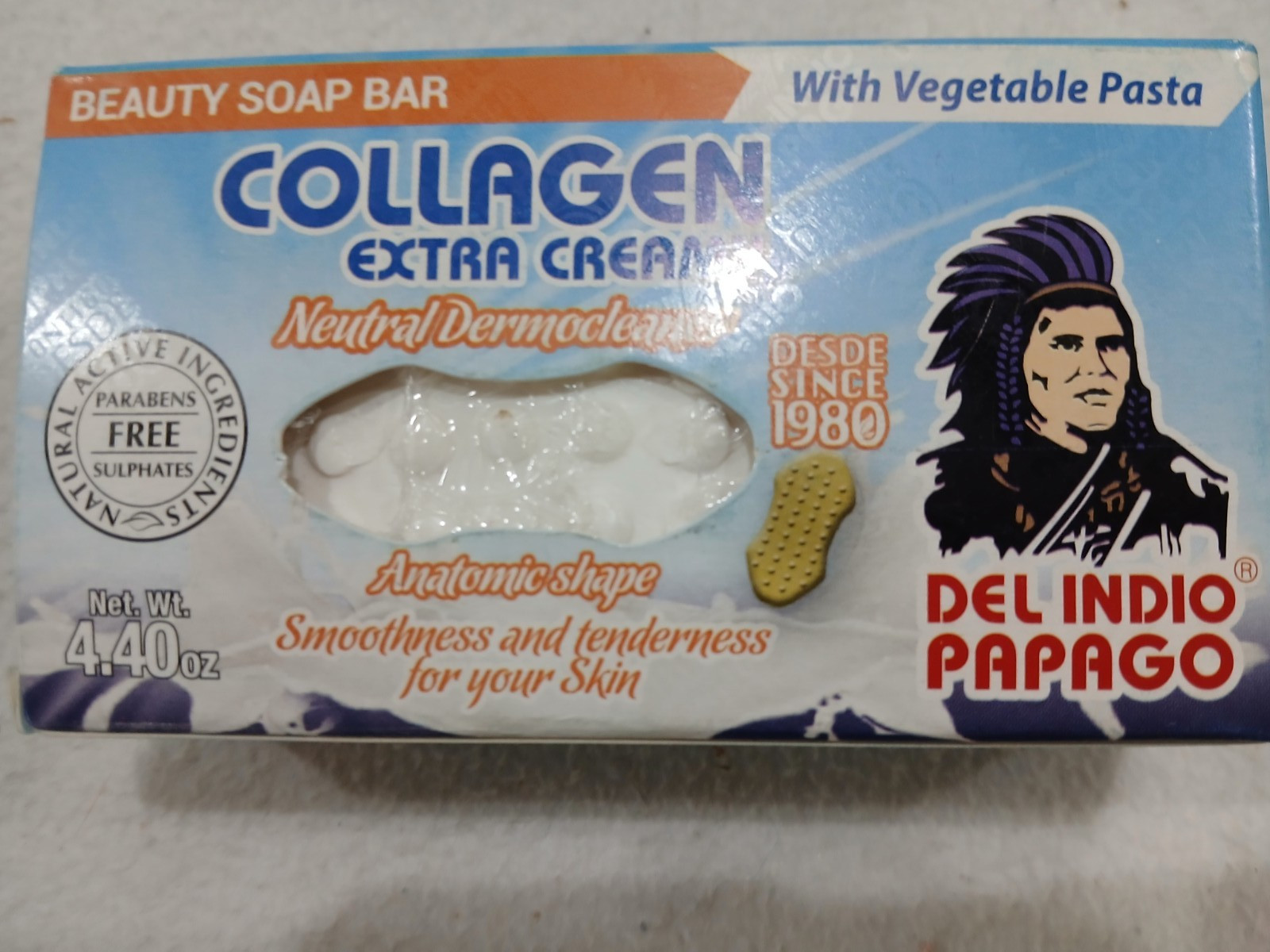 Collagen Extra Creamy Beauty Bar Soap Del Indio Papago 4.40 oz. NEW Product