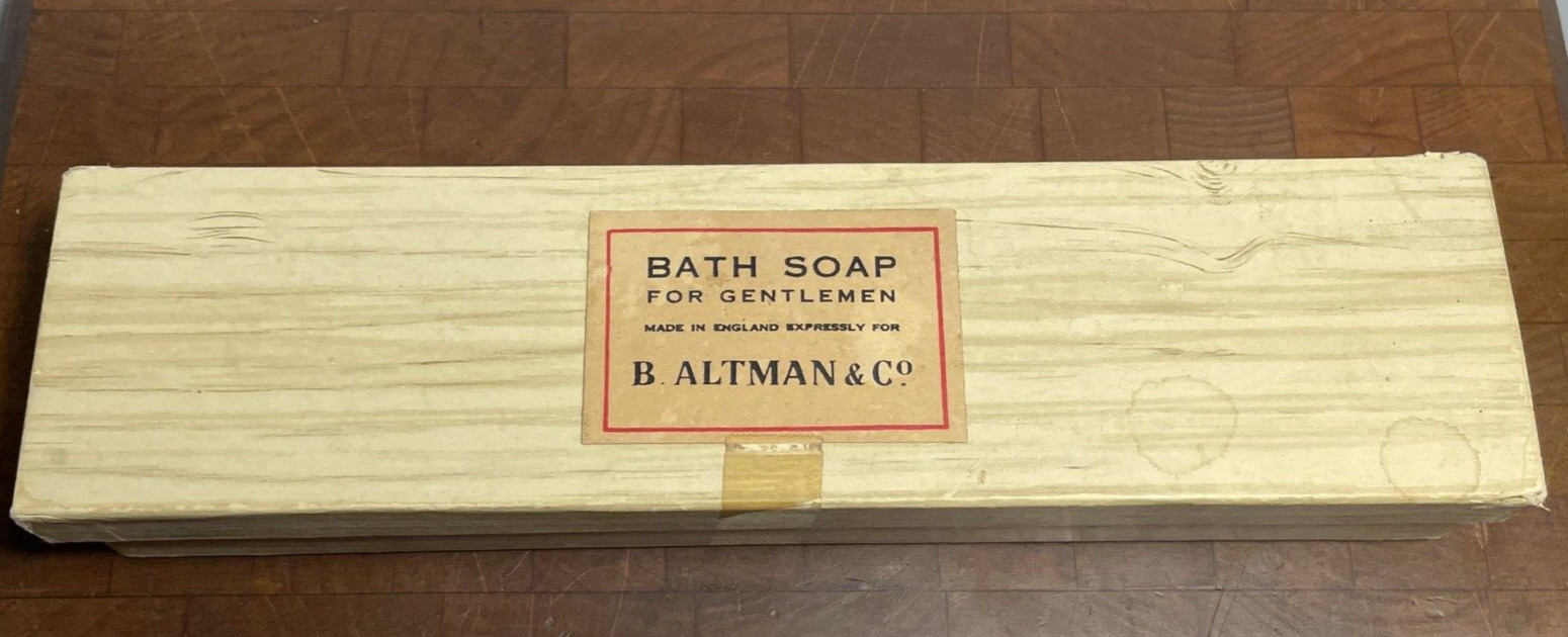 Bath Soap for Gentlemen England Gift Set 3 Large Bars B. Altman Co Discontinued