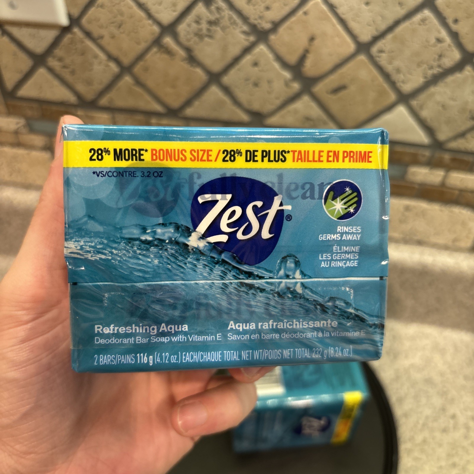 Zest Soap Refreshing Aqua Bath Bars 4.12 Ounce 2 Packs. 4 Bars.
