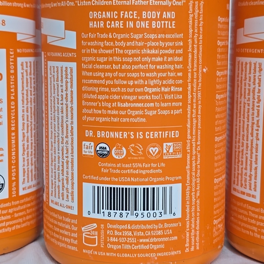 Dr. Bronner’s 4-in-1 Tea Tree Organic Sugar Soap 3-PACK 12oz Each