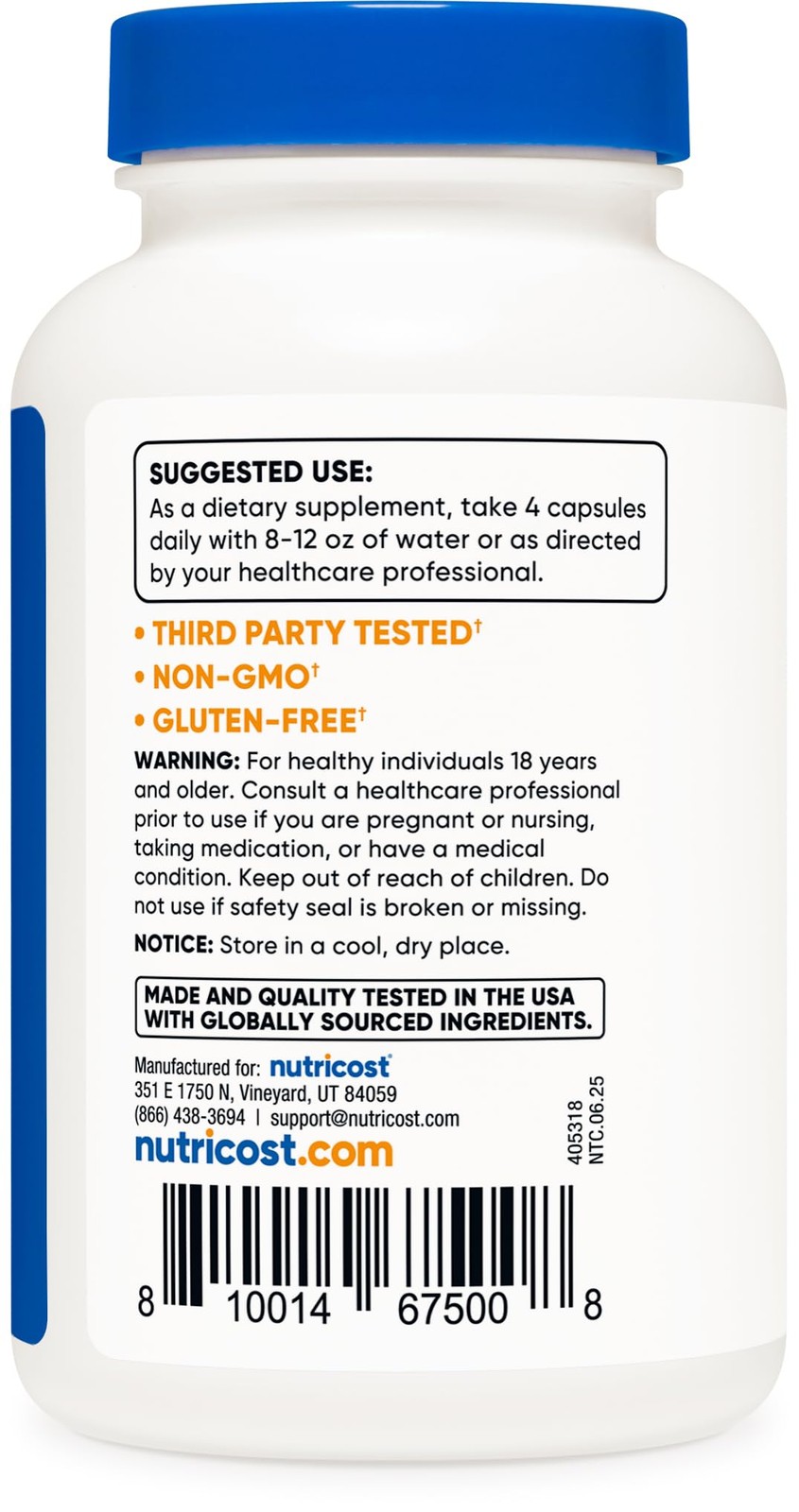 Nutricost L-Leucine 2,000mg, 120 Vegetarian 120 Count (Pack of 1), Red
