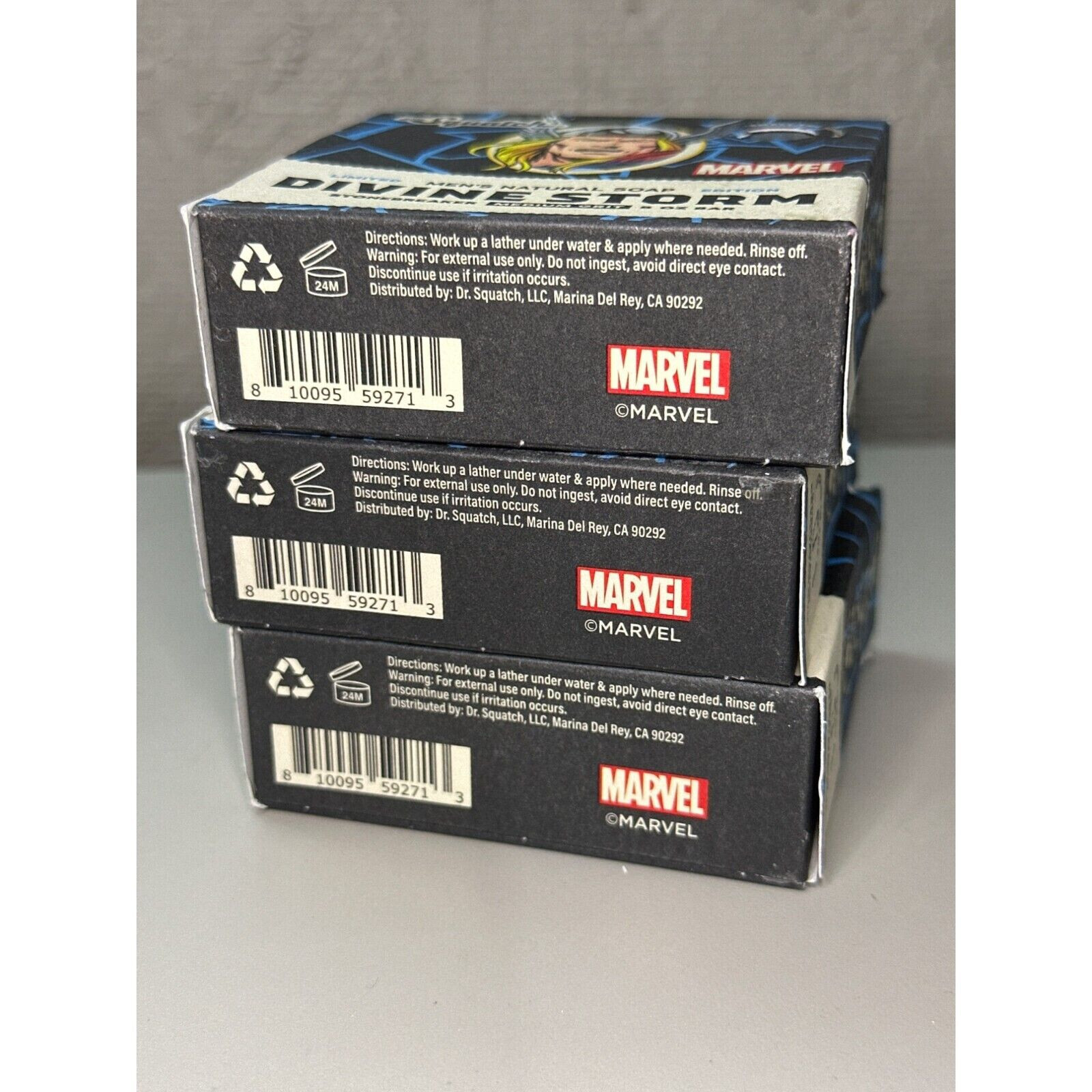 3 Pack: Dr. Squatch Natural Soap Divine Storm Bar Medium Grit 5 oz ea