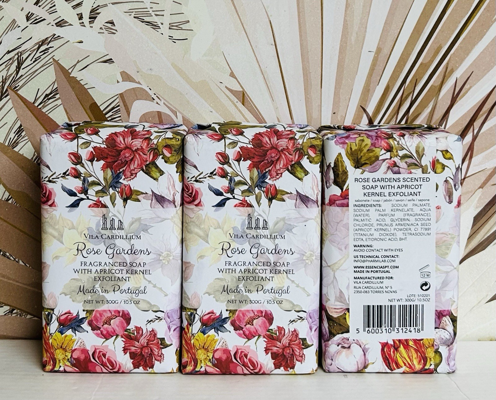 3-Pack Vila Cardillium ~ Rose Garden Exfoliating Bar Soap 10.5 oz Each