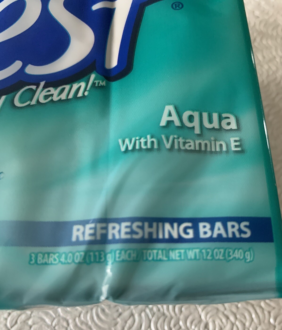 Zest Aqua Refreshing Bars with Vitamin E Bars 12 Oz Pack Of 3 Sealed, New