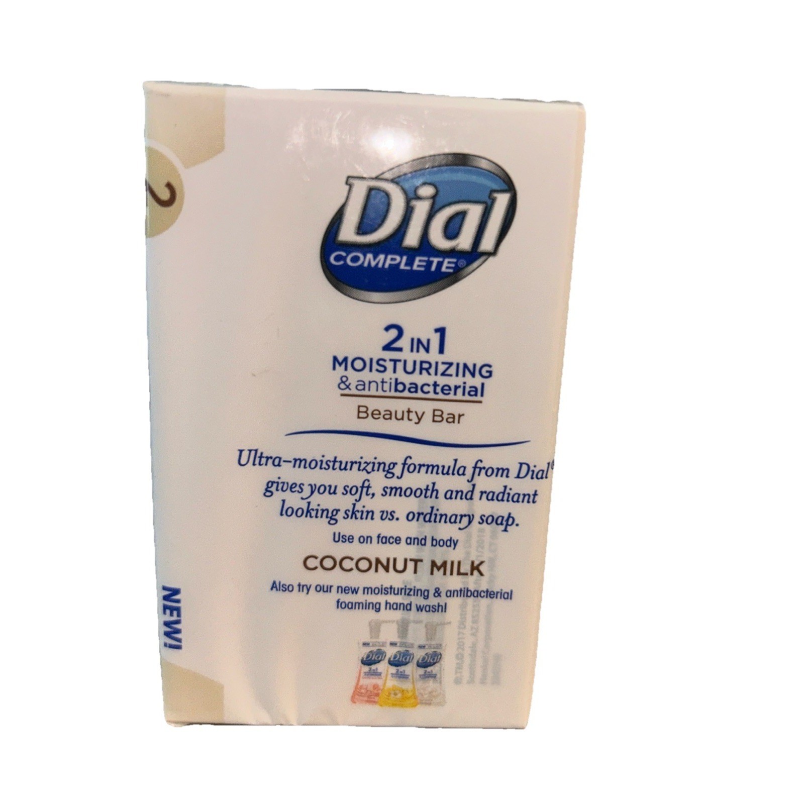 Dial Complete Coconut Milk 2-Pack 3.2oz 2 in 1 Moisturizing Antibacterial Soap
