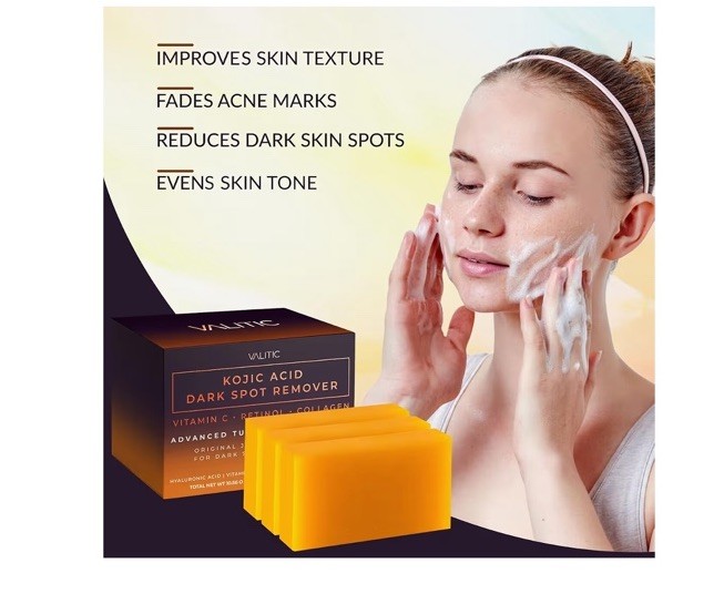 Kojic Acid Dark Spot Remover Soap with Vitamin C, Turmeric & Collagen