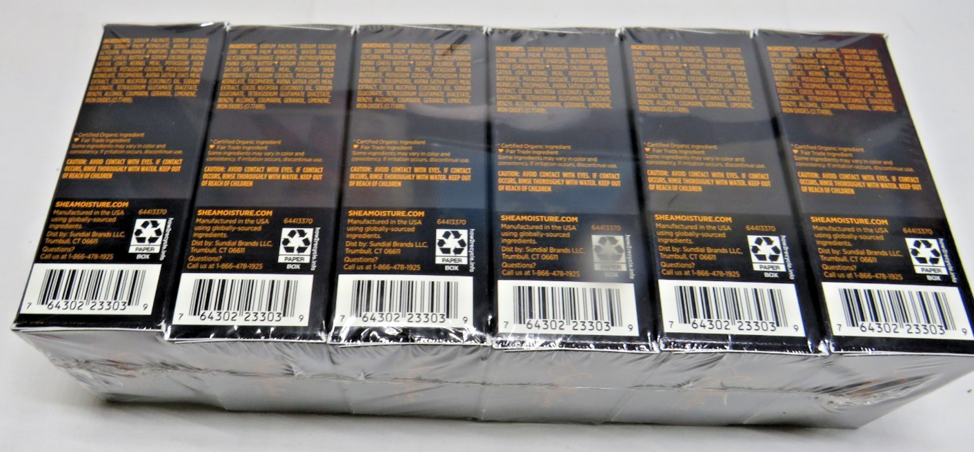 6 pk Shea Moisture Bar Soap African Black Soap 8 oz Ea Plant Based ALOE Palm Ash