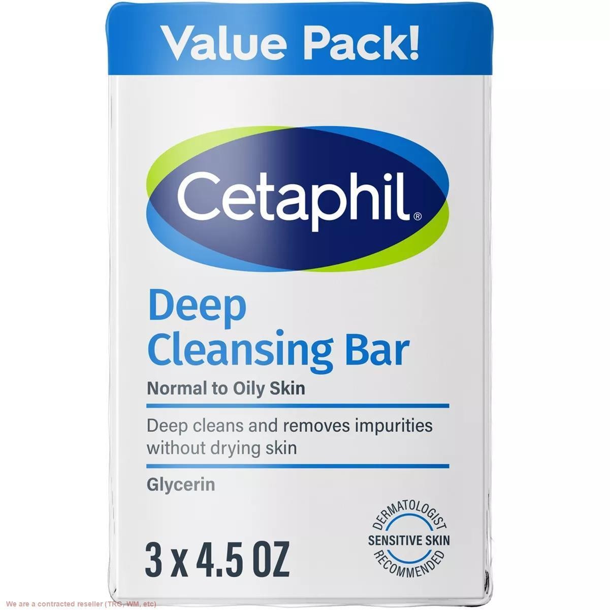 Cetaphil Deep Cleansing Bar Soap Normal to Oily Skin – 3 Pack – 4.5oz each