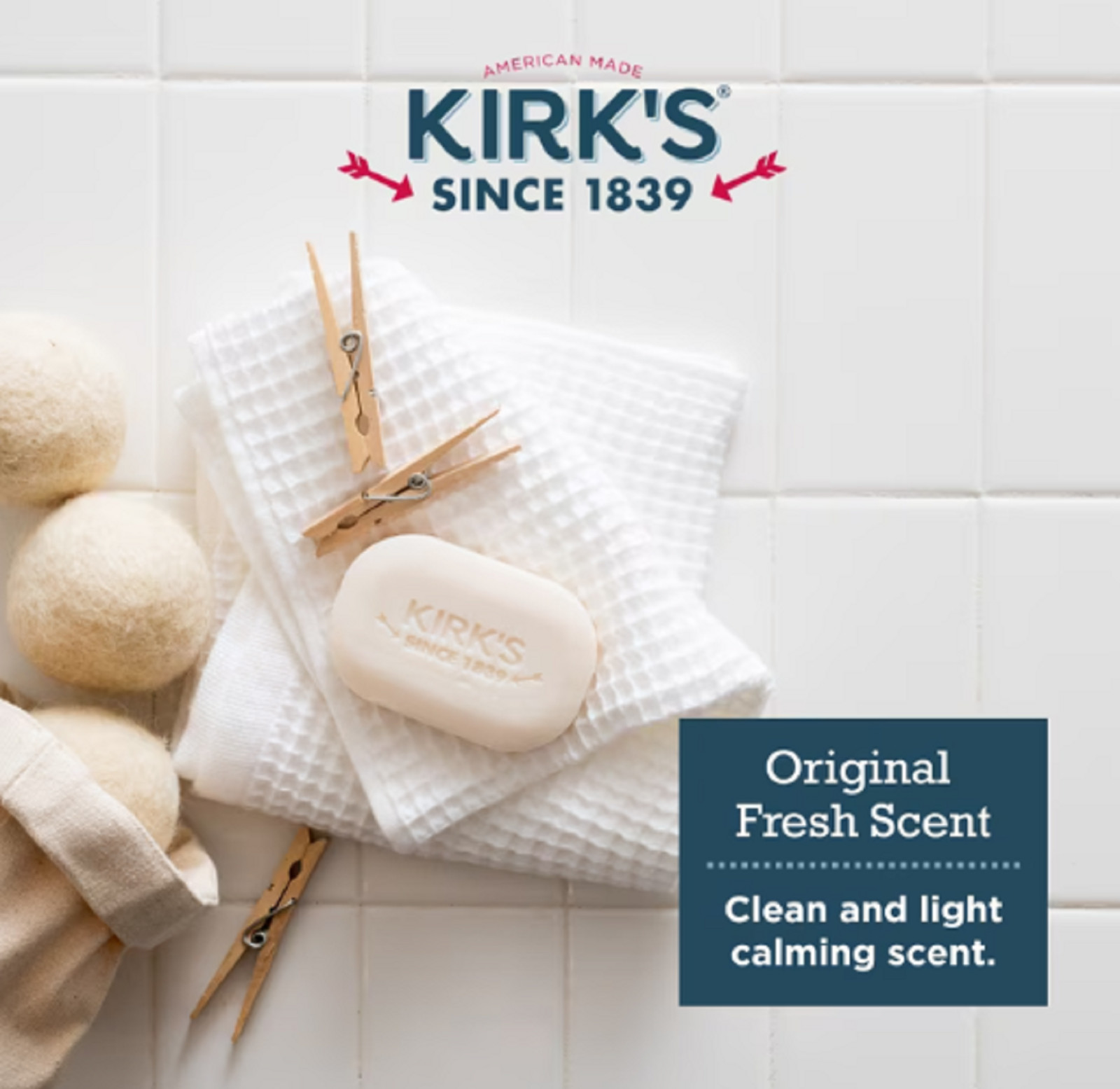 Kirk’s Castile Bar Soap – Made With Premium Coconut Oil, Original Fresh Scent, 4