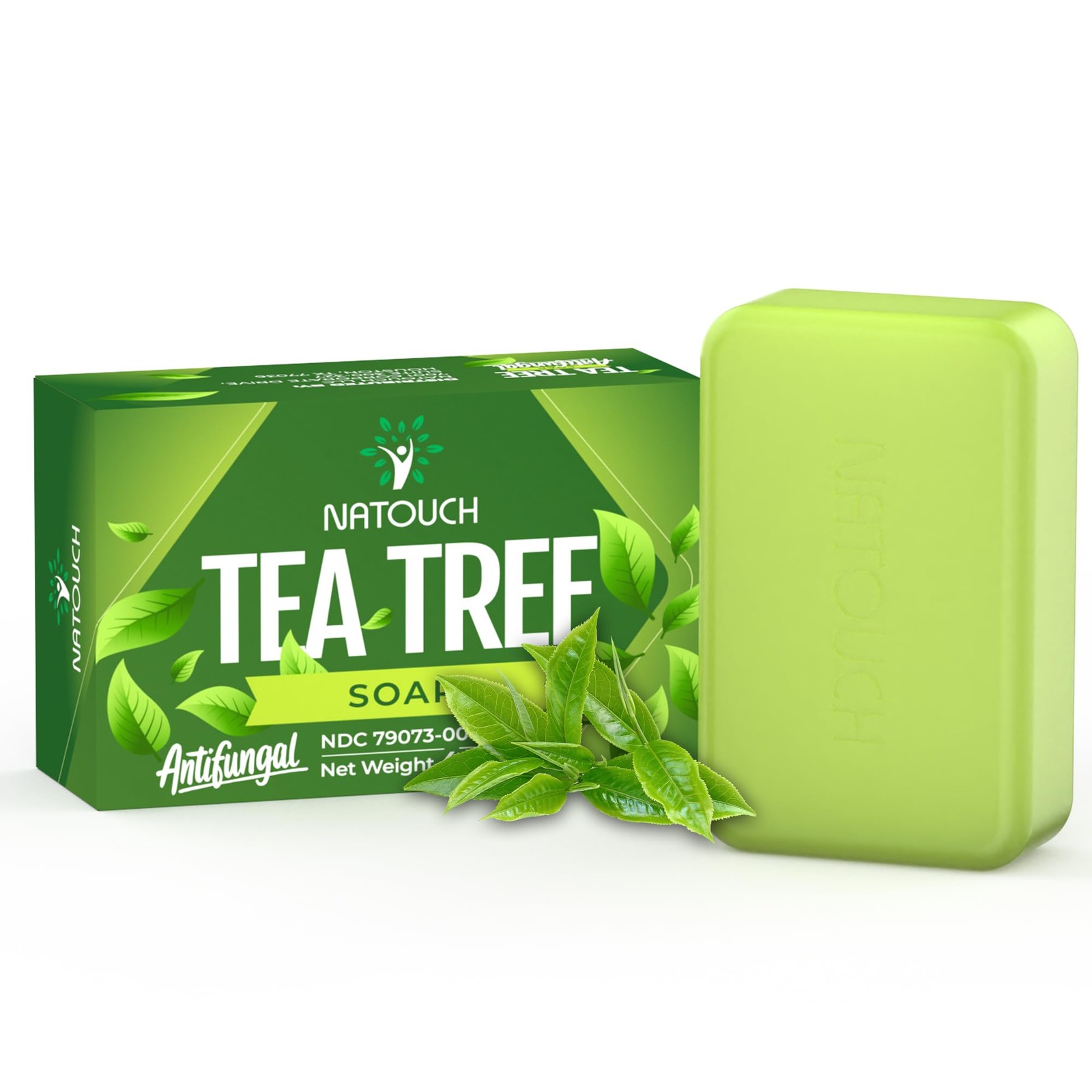 Natouch Medicated Soap Bar, Tea Tree Bar Soap for Face & Body Acne, Athlete’s…