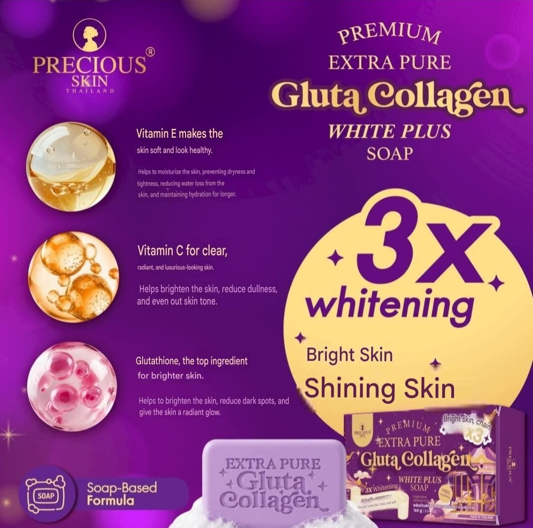 Precious Skin Extra Pure Gluta Collagen White Plus Face&Body Soap 160g👌💯, 1pc