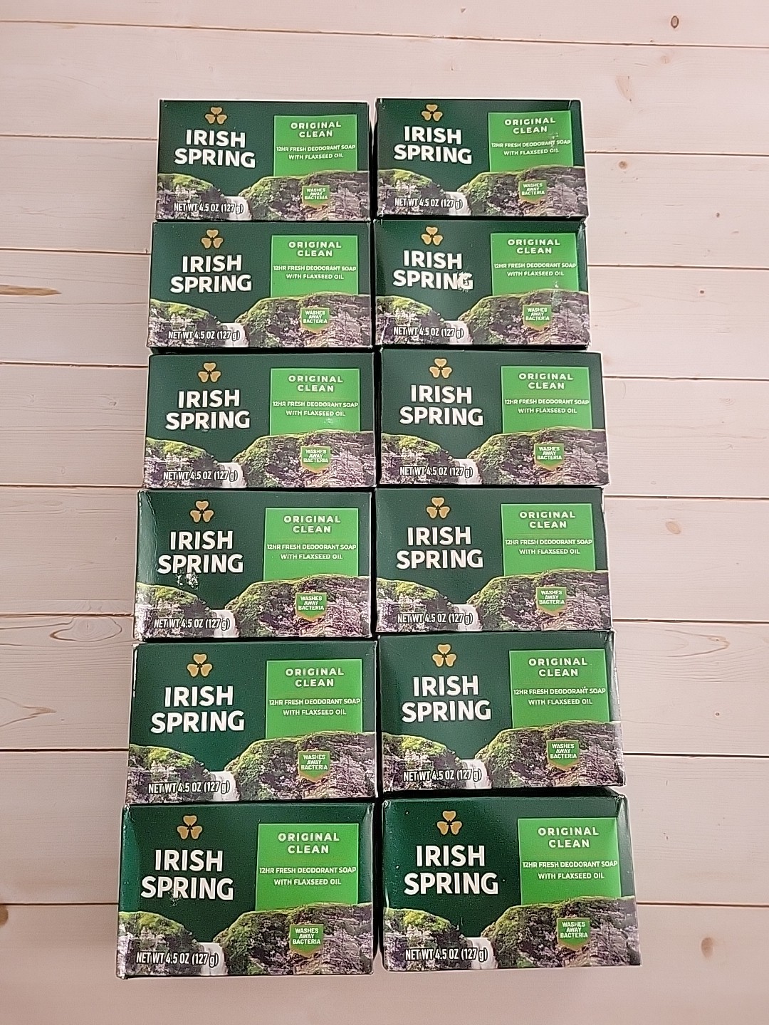 Irish Spring Original Clean 12HR Fresh Deodorant Soap Bar 4.5 OZ – 12 BARS