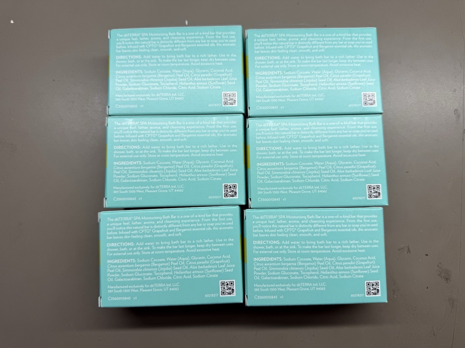 New 6X doTERRA SPA Moisturizing Bath Bar Soap Grapefruit&Bergamot Essential Oil