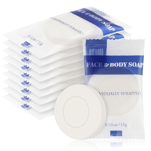 Travel Size Bar Soap in Bulk, Individually Wrapped Disposable Mini Soap for 10