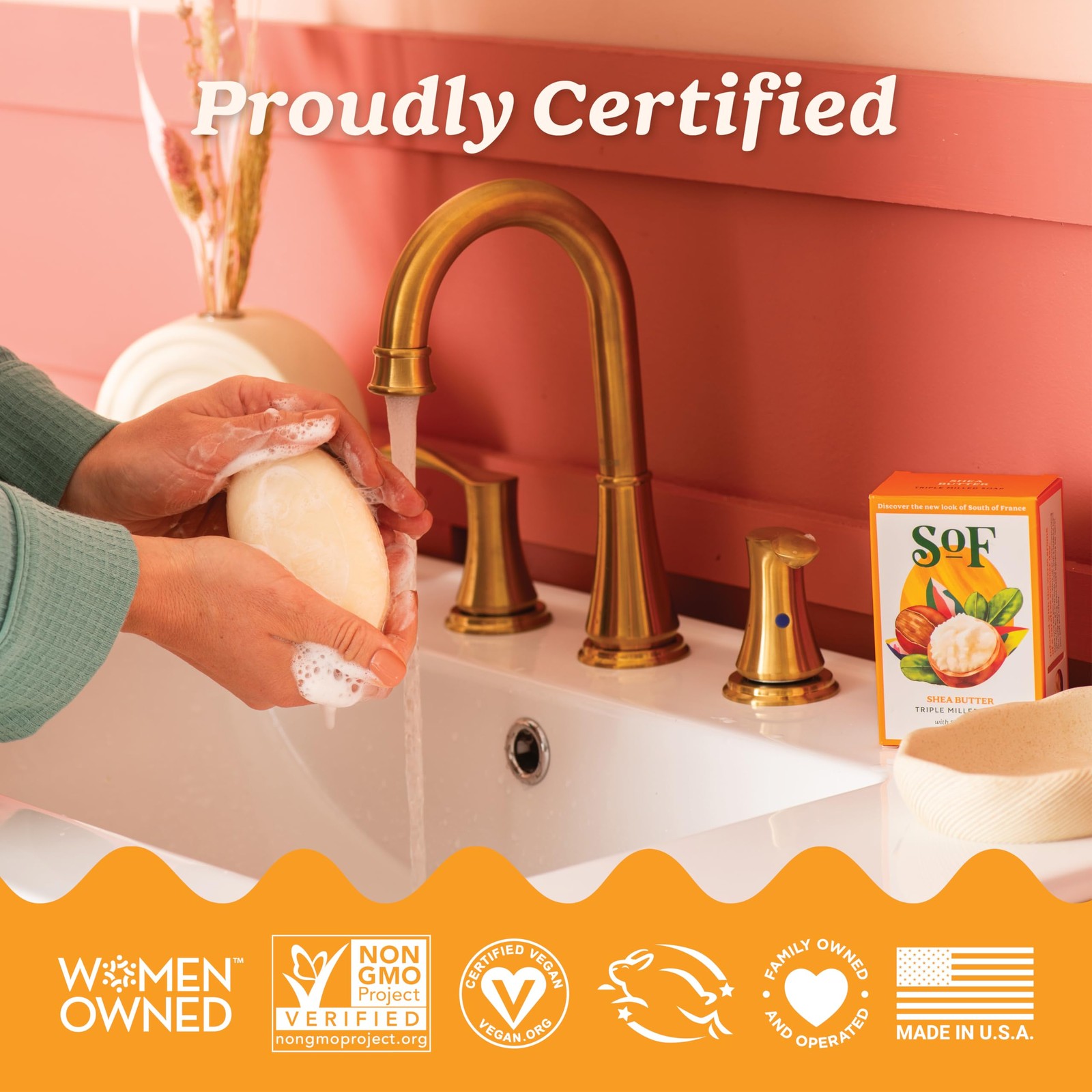 Shea Butter Clean Bar Soap by South of France Clean Body Care | Triple-Milled