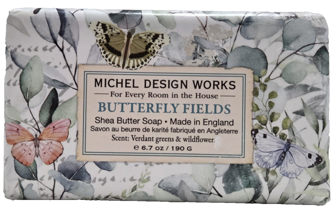 Michel Design Works Butterfly Fields Soap Verdant Greens & Wildflowers 2x 6.7 oz