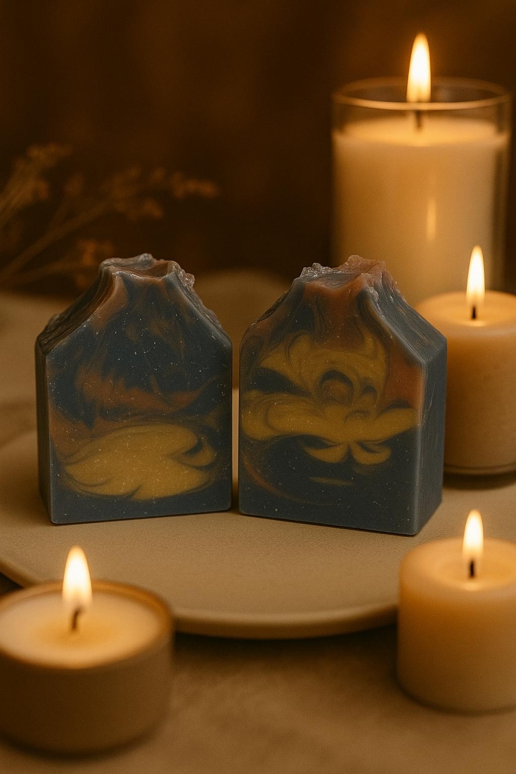 Golden Goat Milk- Handcrafted with distilled water, olive oil, palm oil, kokum