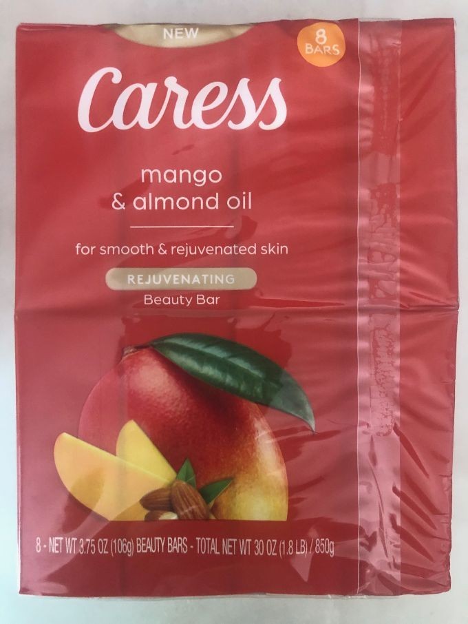 8 Bars Caress Soap Mango & Almond Oil REJUVENATING Beauty Bars 3.75oz