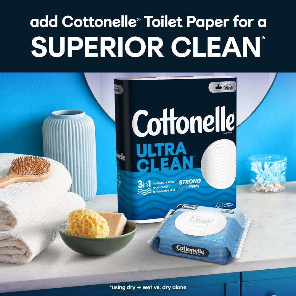 Ultra Fresh Flushable Wet Wipes, 4 Flip-Top Packs (168 Total Flushab