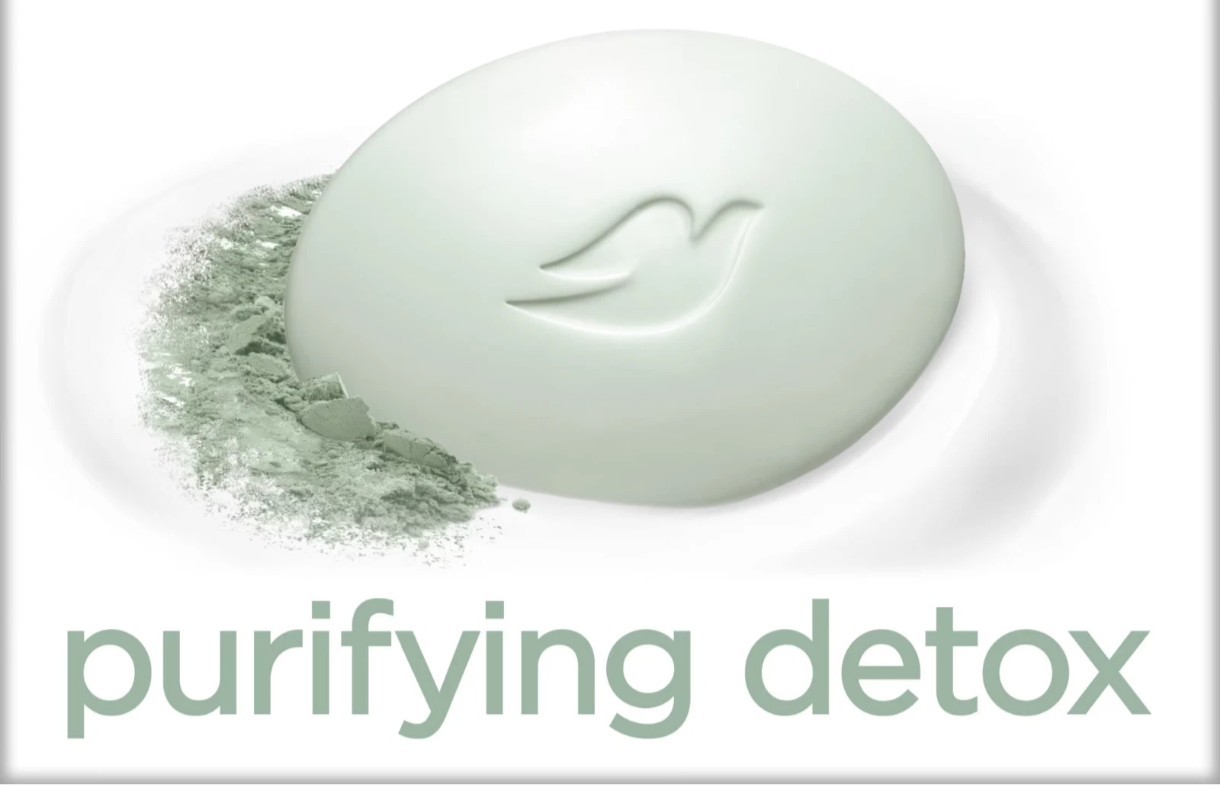 2 packs Dove Purifying Detox Green Clay Bar Soap Bundle 8 Bars Total