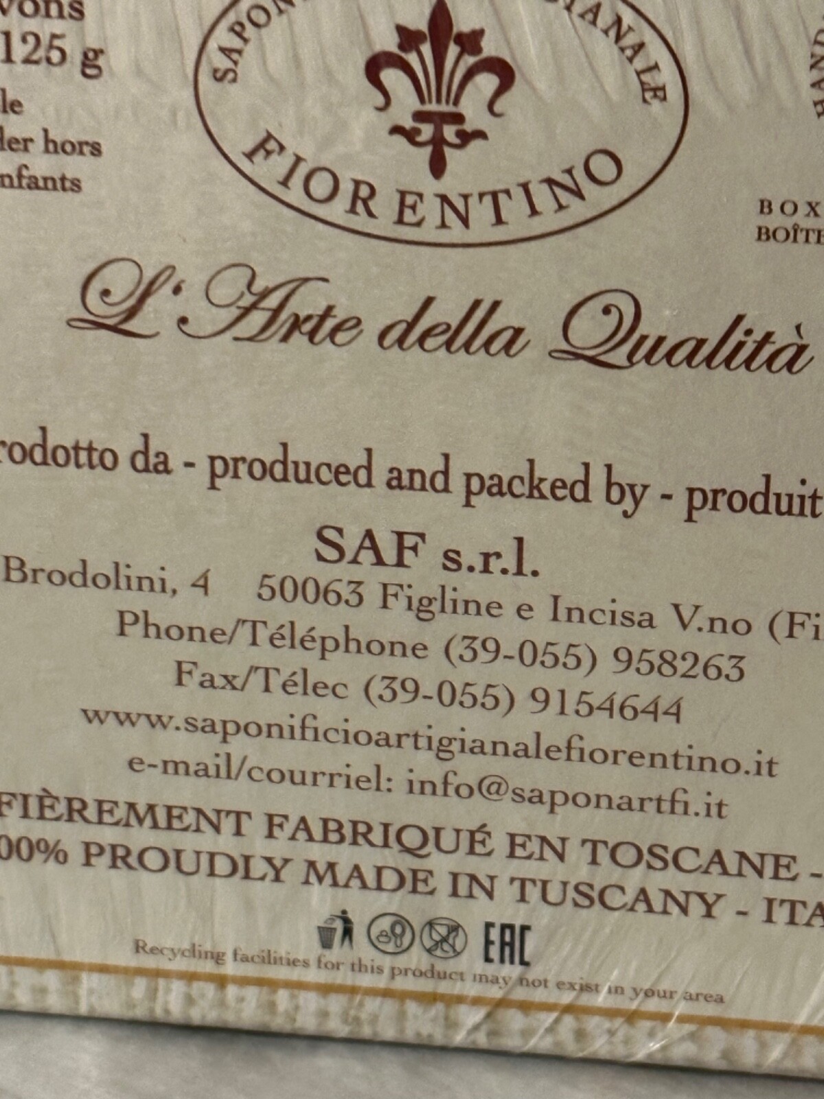 SAPONIFICIO ARTIGIANALE FIORENTINO *ITALIAN ALMOND *3X4.40oz Handmade TuscanSoap