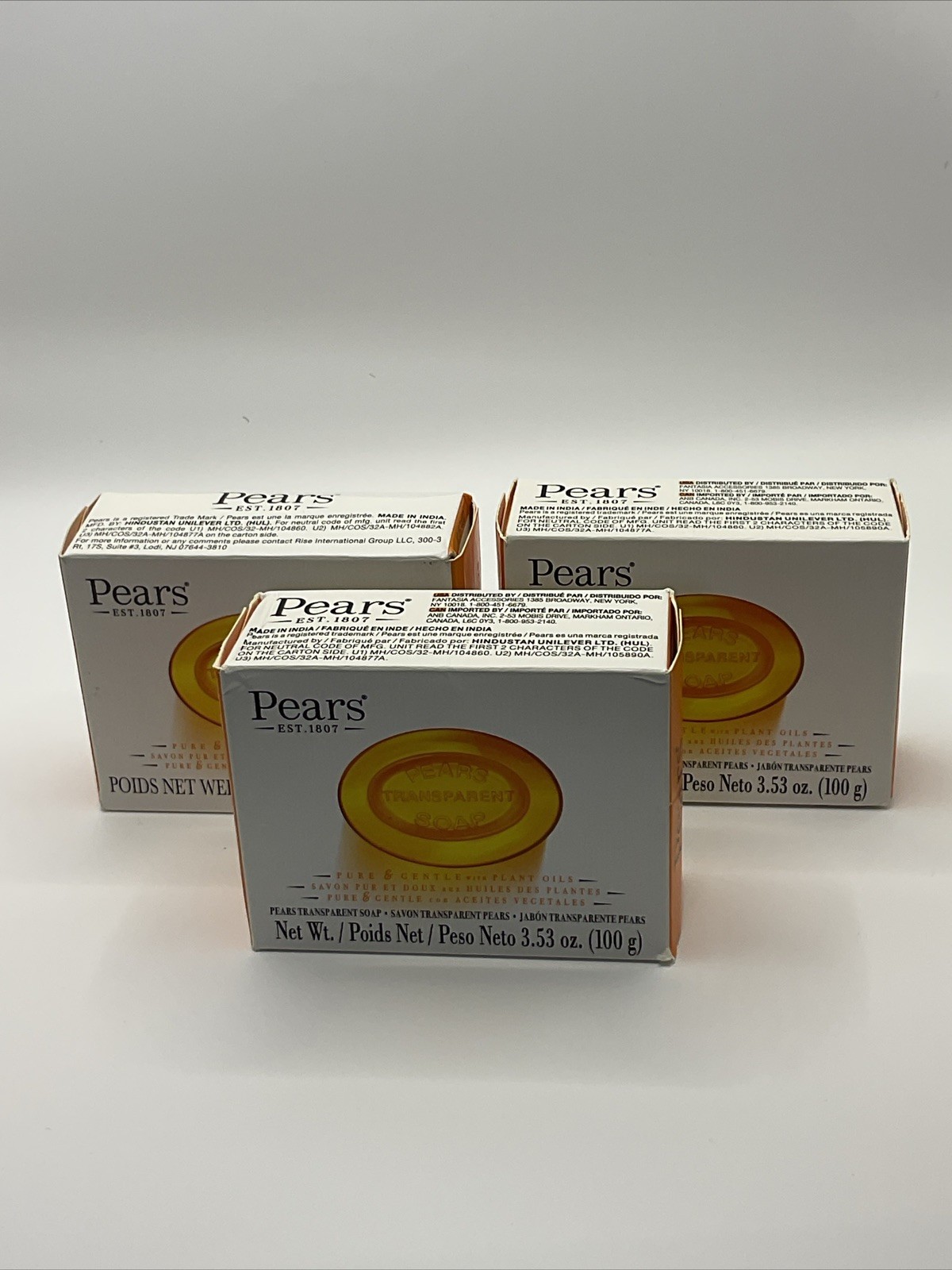 3x Pears Transparent Soap Gentle Care for Delicate Skin Glycerin 3.5 oz