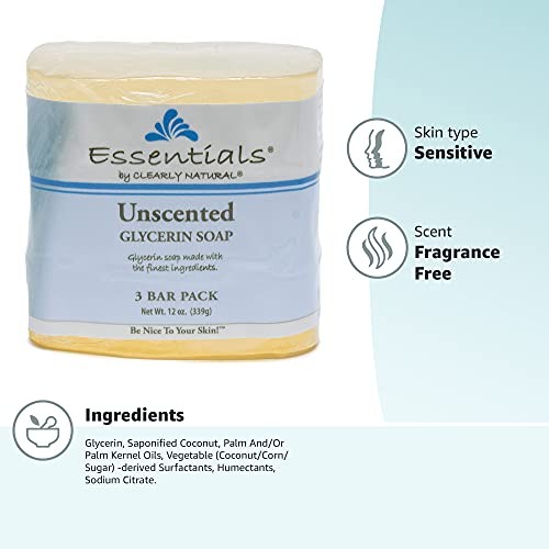 Clearly Natural Essentials Glycerin Bar Soap, 12 ounce (Pack of 1), white